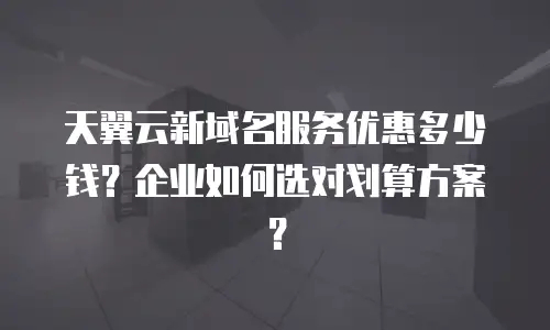 天翼云新域名服务优惠多少钱？企业如何选对划算方案？