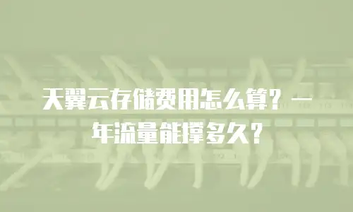 天翼云存储费用怎么算？一年流量能撑多久？