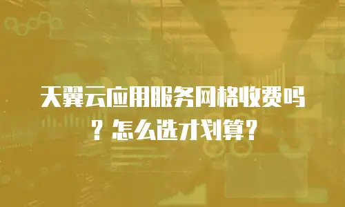 天翼云应用服务网格收费吗？怎么选才划算？