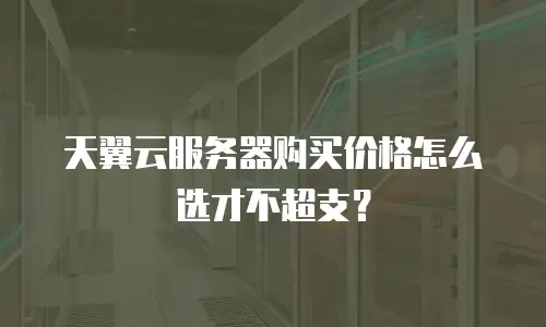 天翼云服务器购买价格怎么选才不超支？