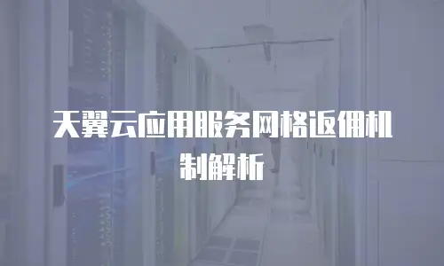天翼云应用服务网格返佣机制解析