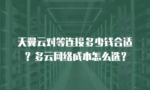 天翼云对等连接多少钱合适？多云网络成本怎么选？