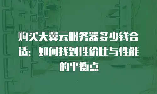 购买天翼云服务器多少钱合适：如何找到性价比与性能的平衡点
