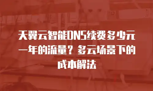 天翼云智能DNS续费多少元一年的流量？多云场景下的成本解法