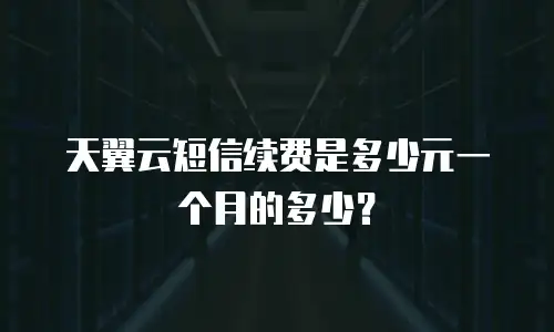 天翼云短信续费是多少元一个月的多少？