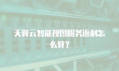 天翼云智能视图服务返利怎么算？