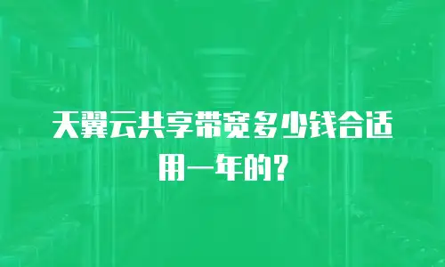 天翼云共享带宽多少钱合适用一年的？