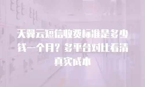 天翼云短信收费标准是多少钱一个月？多平台对比看清真实成本