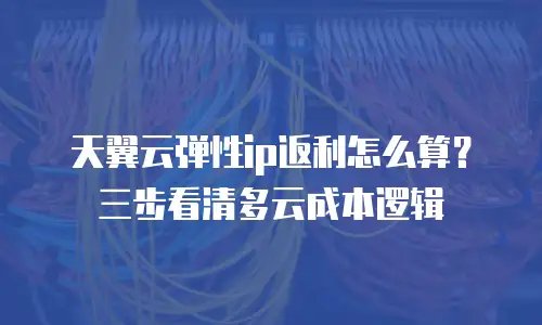 天翼云弹性ip返利怎么算？三步看清多云成本逻辑