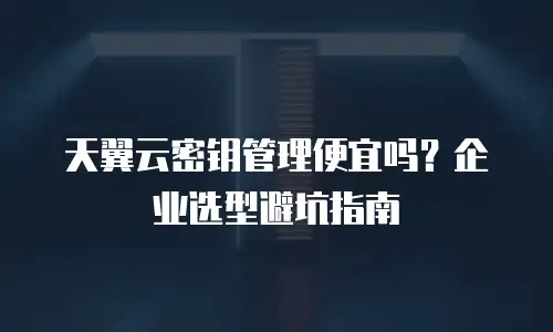天翼云密钥管理便宜吗？企业选型避坑指南