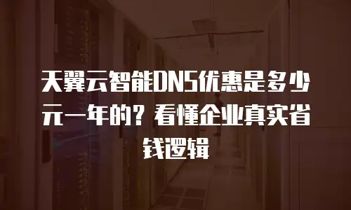 天翼云智能DNS优惠是多少元一年的？看懂企业真实省钱逻辑