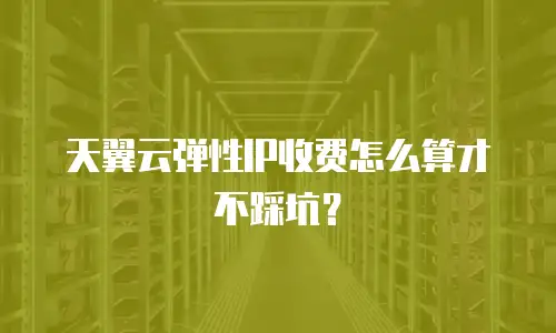 天翼云弹性IP收费怎么算才不踩坑？