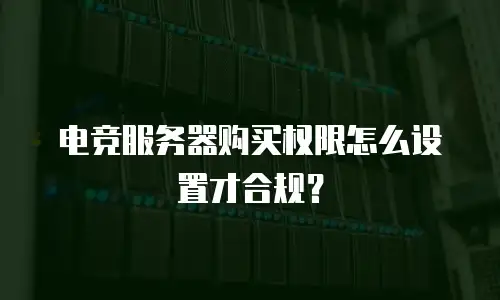 电竞服务器购买权限怎么设置才合规？