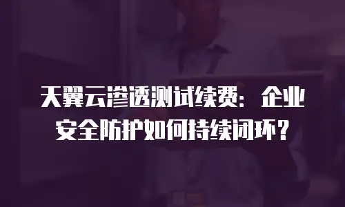 天翼云渗透测试续费：企业安全防护如何持续闭环？