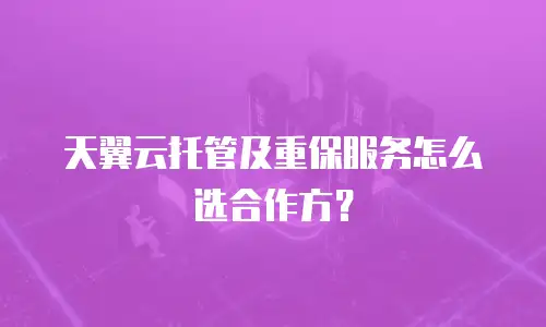 天翼云托管及重保服务怎么选合作方？