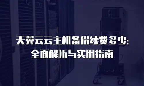 天翼云云主机备份续费多少：全面解析与实用指南