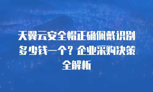 天翼云安全帽正确佩戴识别多少钱一个？企业采购决策全解析
