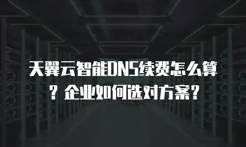 天翼云智能DNS续费怎么算？企业如何选对方案？