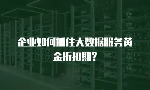 企业如何抓住大数据服务黄金折扣期？