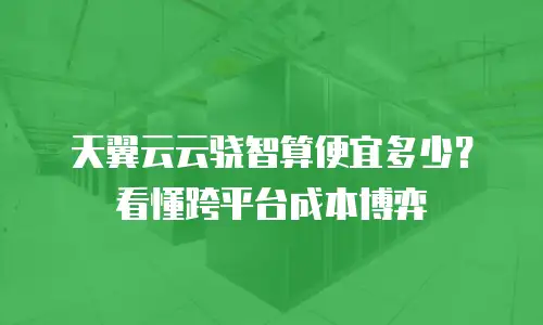天翼云云骁智算便宜多少？看懂跨平台成本博弈