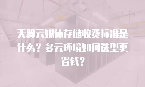 天翼云媒体存储收费标准是什么？多云环境如何选型更省钱？