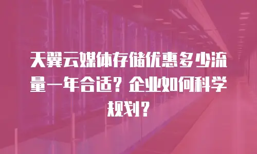 天翼云媒体存储优惠多少流量一年合适？企业如何科学规划？