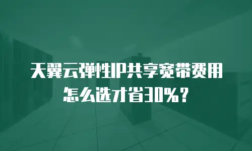 天翼云弹性IP共享宽带费用怎么选才省30%？