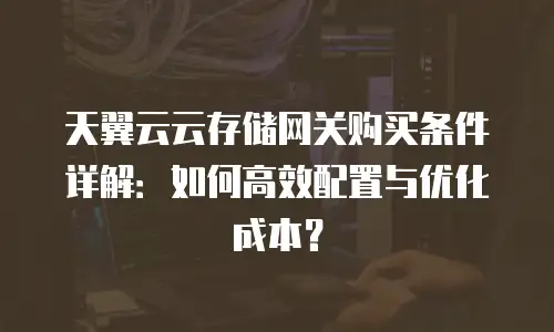天翼云云存储网关购买条件详解：如何高效配置与优化成本？