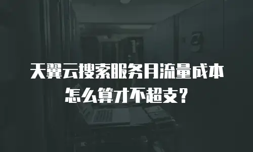 天翼云搜索服务月流量成本怎么算才不超支？