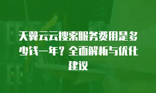 天翼云云搜索服务费用是多少钱一年？全面解析与优化建议