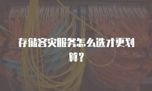 存储容灾服务怎么选才更划算？
