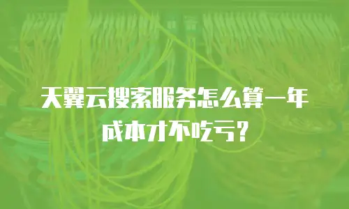 天翼云搜索服务怎么算一年成本才不吃亏？