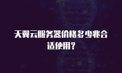 天翼云服务器价格多少兆合适使用？