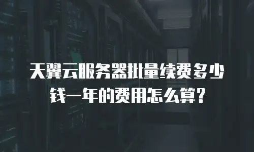 天翼云服务器批量续费多少钱一年的费用怎么算？