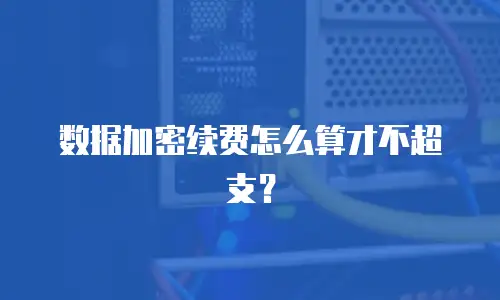 数据加密续费怎么算才不超支？