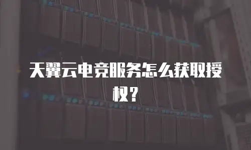 天翼云电竞服务怎么获取授权？