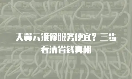 天翼云镜像服务便宜？三步看清省钱真相