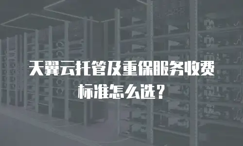 天翼云托管及重保服务收费标准怎么选？