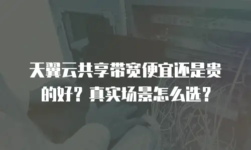 天翼云共享带宽便宜还是贵的好？真实场景怎么选？
