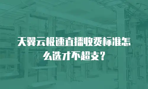 天翼云极速直播收费标准怎么选才不超支？