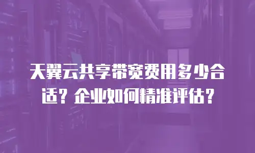 天翼云共享带宽费用多少合适？企业如何精准评估？