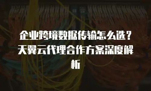 企业跨境数据传输怎么选？天翼云代理合作方案深度解析