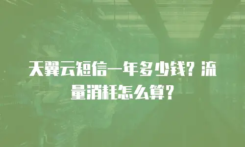 天翼云短信一年多少钱？流量消耗怎么算？