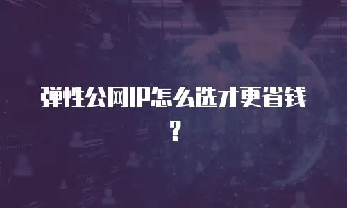 弹性公网IP怎么选才更省钱？