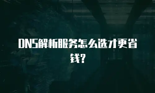 DNS解析服务怎么选才更省钱？