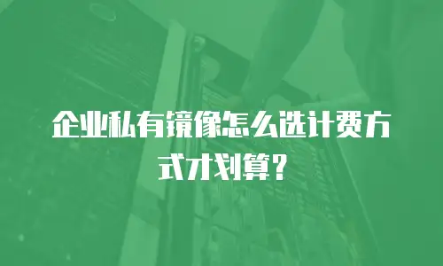 企业私有镜像怎么选计费方式才划算？
