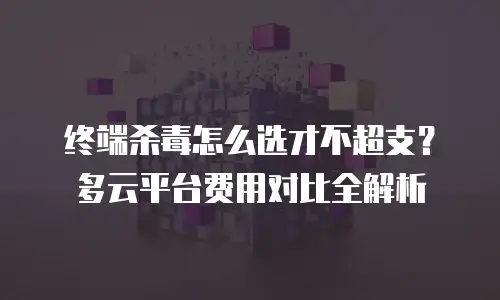终端杀毒怎么选才不超支？多云平台费用对比全解析