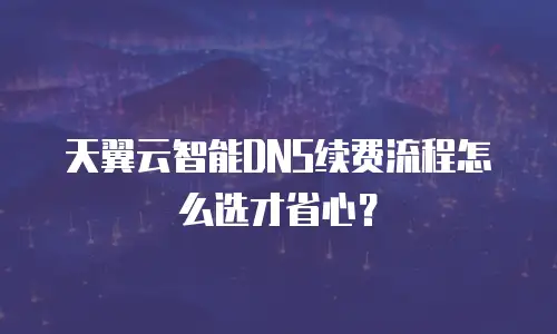 天翼云智能DNS续费流程怎么选才省心？