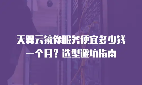天翼云镜像服务便宜多少钱一个月？选型避坑指南