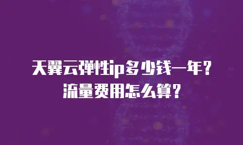 天翼云弹性ip多少钱一年？流量费用怎么算？